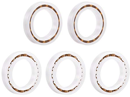 sourcing map 6803 Plastic Bearings 17x26x5mm Glass Ball Nylon Cage 5pcs