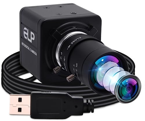 ELP 4K Web Kamera,Ultra HD IMX317 USB Kamera mit 5-50mm Zoom Objektiv,PC Mini Webkamera Unterstützung 3840x2160@30fps,2160P USB Videokonferenz Webcams für Windows/Linux USB4KHDR01-MFV(5-50)
