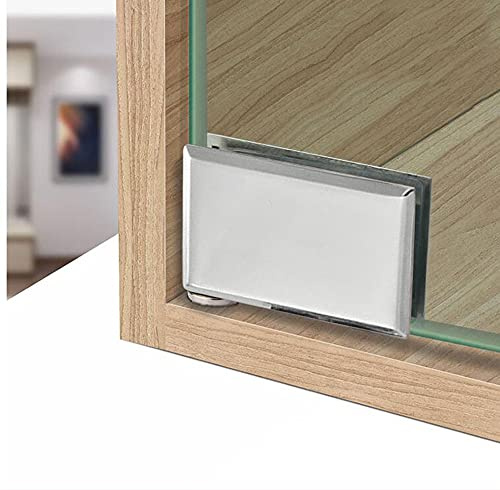2 charnières de porte en verre pour placard, charnières de porte pour bibliothèque, adaptées pour 5-10 mm