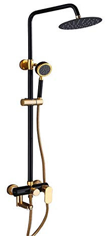 Wieoc Bathroom Rain Shower Black Matt Rainfall System Aluminum Full Shower Set Luxury Bath Tap