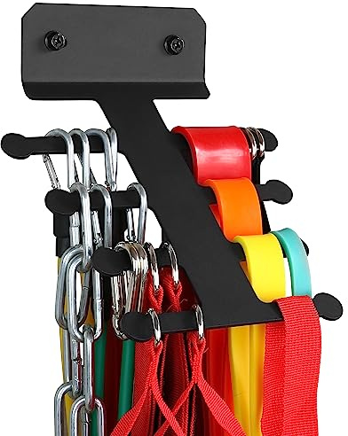 Soporte de resistencia para almacenamiento, organizador de equipo de gimnasio, bandas de dominadas, cuerdas de salto, estante de almacenamiento para gimnasio en casa