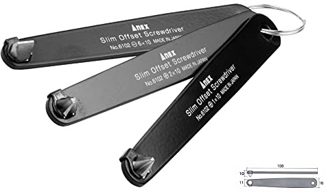 Winkelschraubendreher extra flach 3er Set Anex 6102T Ultra Low Profile Screw Driver Handle by ANEX