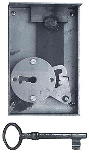 Antikhof Möbelschloss Eisen Plank,Höhe: 6,6 cm,Breite: 15,0 cm,Dornmaß:9,0cm,Bestellnummer: KASSR 90