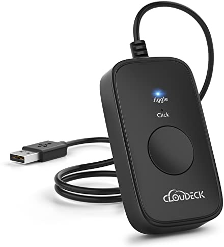 Cloudeck Mouse Jiggler Undetectable, USB Mover, Gaming Automatic Continuous Click Device, Plug & Play, Simulate Mouse Pointer Movement to Prevent PC Sleep