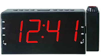 ZLL Proiettore Radio Digitale, Sveglia Digitale A LED, Pisolino, Proiezione Dell'ora A 180 Gradi, Doppio Allarme, Regolazione Della Luminosità (Color : Red letter red vote)