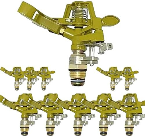 Suinga Pack 25 Impact Sprinkler 1/2 Einstellbar, Messing und Zink, Durchfluss 9-20L, für Garten und Rasen, golden