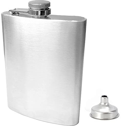 Newaner Fiaschetta da 8 oz 227ml in Acciaio Inox con Imbuto per Liquori e Alcolici Vari