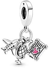 YanYue Nouveau 100% 925 Sterling Silver Fairy Tale Princess Charms DIY fit Original Perles Bracelet Perles De Verre Faire des Bijoux Femmes Cadeau-Orange