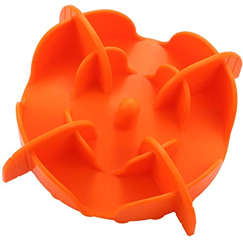 Anti-sling hund, dovit antiskakskål hundar anti-sling skål katter infoga långsamt matare hundskål inlägg för hundar och katter, skärbar (utan skål) (Large, orange)