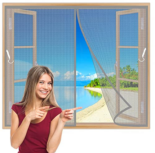 Fliegengitter für Fenster als Rollo 245x245 cm Anti Moskito Fliegengitter, Insektenschutzrollo Fliegengitterrollo für TerrassenFenster Wohnzimmer BalkonFenster Grau Z