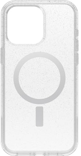 OtterBox iPhone 15 Pro Max Symmetry Series Clear Case - Stardust (Clear/Silver), Snaps to MagSafe, Ultra-Sleek, Raised Edges Protect Camera & Screen, Ultra-Thin, Sleek iPhone Case