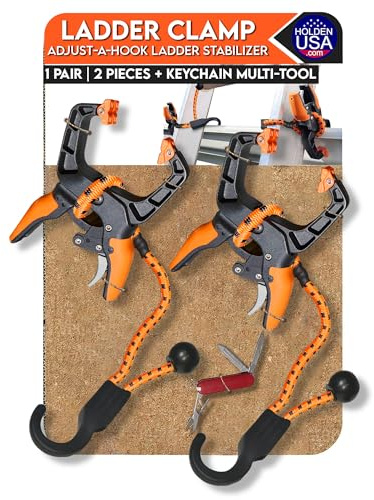 Holden USA Leiterklemme (Paar/2 Einheiten) | Verstellbarer Leiterstabilisator | Dachrinnenleiter und Schwerlastklemmen | Dachleiterstabilisator | Leiterstabilität mit Dachrinnenclip |
