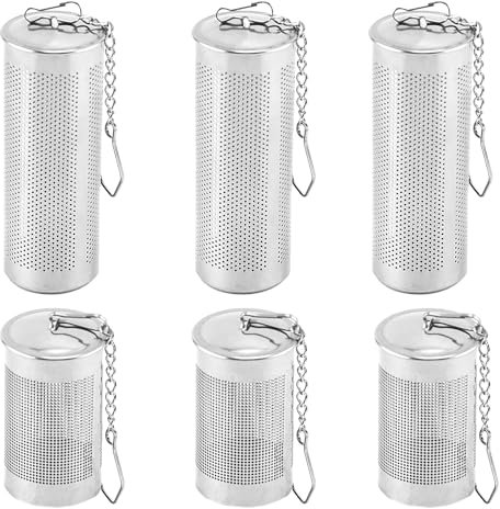 DUINIU 6 Pieces Loose Tea Infuser, Stainless Steel Tea Strainer, Spice Sieve, Tea Infuser, Tea Infuser Strainer, Tea Strainer for Pot, Tea Strainer Tool, Tea Strainer with Lid
