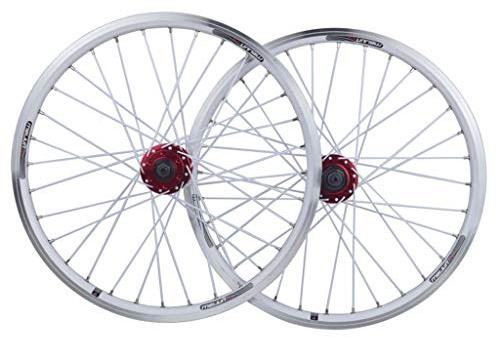 Fahrrad-Radsatz, 20 Zoll, Vorder- und Hinterräder für Falträder, doppelwandige Alufelge, QR-Scheiben-/Felgenbremse, 32-Loch, 8-10 Gänge, 1730 g