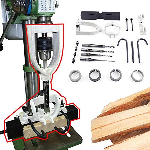 QZHDX Bench Drill Locator Set for Mortiser Hole Chisel Drilling Machine Woodworking Mortise and Tenon Tools Mortising Attachment for Drill Press