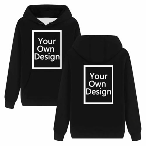 Generic Personalised Custom Hoodie Sweatshirt for Women XXL Black Letter Print Custom/Personalized Women's Clothing Women Women's Hoodie Sweatshirt