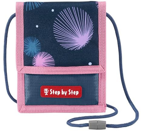 Step by Step Brustbeutel „Mermaid Delia“ blau-rosa mit Sichtfenster, Münzfach mit Reißverschluss, Schlüsselbefestigung, zum Umhängen, für Mädchen ab der 1. Klasse