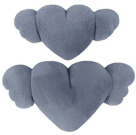 Generico Poggiatesta per auto a forma di cuore, cuscino per il collo a forma di cuore per auto - 2X Cuscino poggiatesta per auto con ali,Poggiatesta per auto accogliente e per la guida, la casa