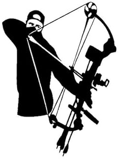JIFENLI Autoaufkleber 11,6 cm * 15,6 cm Vinyl Aufkleber Bowhunter Bogenschütze Bogen Pfeil Jagd Jagd Auto Aufkleber Schwarz Silber