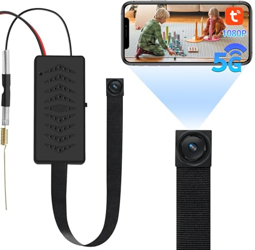 Mini Kamera WLAN, 5G WiFi Kleine Kamera Tragbare 1080P HD Mikro Videokamera | Dualband-WLAN, Bewegungserkennungsmeldungen, Tuya APP, 6 Stunden Aufnahmezeit, 1800-mAh-Akku, Keine Nachtsicht