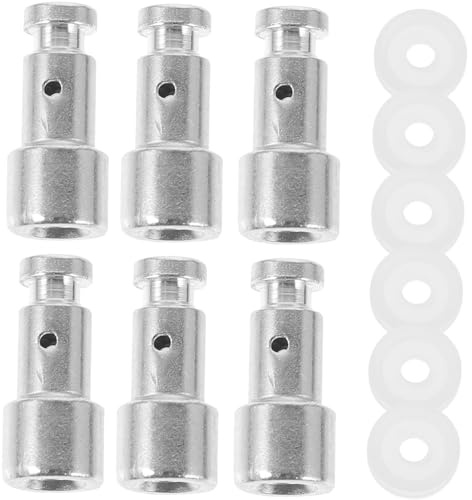 HOMSFOU Replacement Pressure Cooker Float Valve Practical High Temperature Resistant 6 Sets and Steam Release Valve with Silicone Sealing Rings Stainless Steel for Kitchen Use