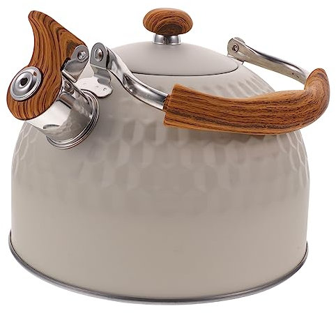 VERDANVERSE Bollitore Per Tè in Acciaio 2,5l Con Fischietto, Pentola Manico Per Fornelli a Induzione e a Gas, Bollitore Per Acqua Calda in Casa, Resistente Ad Alta Temperatura