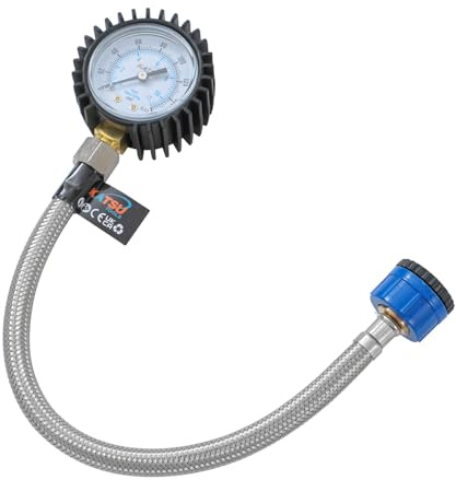 KATSU Tools Manómetro presión agua 0-11 bar (0-160 psi) – doble escala, funda goma, medición precisa y resistente