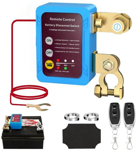 AVCXEC Séparateur de batterie sans fil 12 V avec télécommande, 240 A, interrupteur de batterie à distance pour voiture, camping-car, camion et bateau