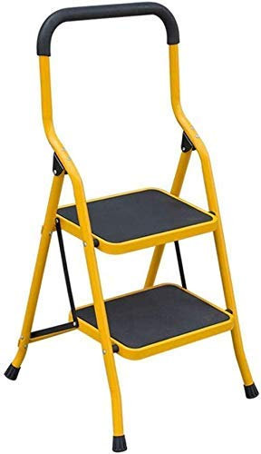 Folding Step Ladder, Lightweight Metal Stool for Home, Multi-Purpose 2-Step Design for Easy Access and Storage
