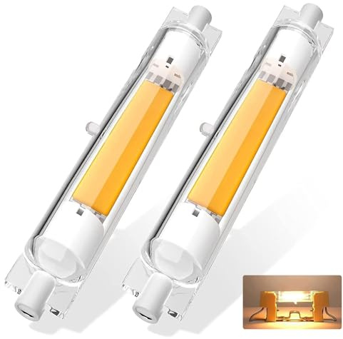 ZJZG R7S LED 118mm Dimmbar, Warmweiß 3000K 3000LM, LED R7S 118mm 30W Ersatz für 300W Halogen Leuchtmittel, Kein Flackern, 360°Abstrahlwinkel, 2er Pack