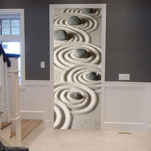 3D Póster Puerta Autoadhesiva Puerta Pegatina Papel Pintado Puerta Mural Puerta Arte Pared Pegatina Foto Textura De Piedra 90 X 200 Cm Puerta De Pvc Extraíble Decoración Para Sala De E-71432009606460