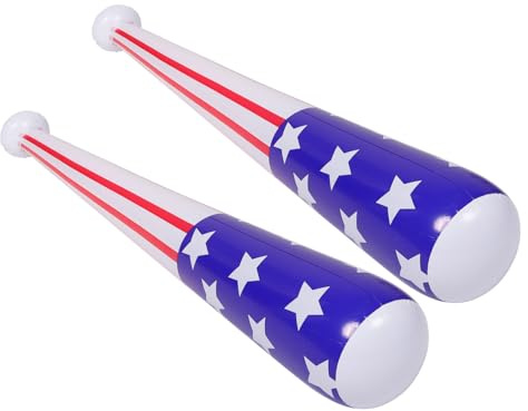 Toyvian Batte Gonflable De Baseball 85 Cm en PVC Résistant, Lot De 2 Motif Drapeau Américain, Jouet Gonflable Léger pour Fêtes, Carnavals Et Jeux D'extérieur