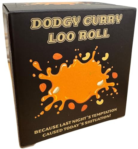 Diabolical DP0904 Rouleau de papier toilette Dodgy Curry Loo – Cadeaux amusants de Père Noël secret pour lui de moins de 4,5 kg, cadeaux d'anniversaire rigolos pour homme, cadeaux fantaisie pour la