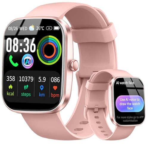 uaue IA Reloj Inteligente Mujer Hombre, IA Interactiva Smartwatch con Llamadas Bluetooth, 1.91'' HD Smart Watch 110+ Modos Deportivo con ChatGPT Salud IA, IP68 Monitor Cardíaco/Sueño Pulsera Actividad