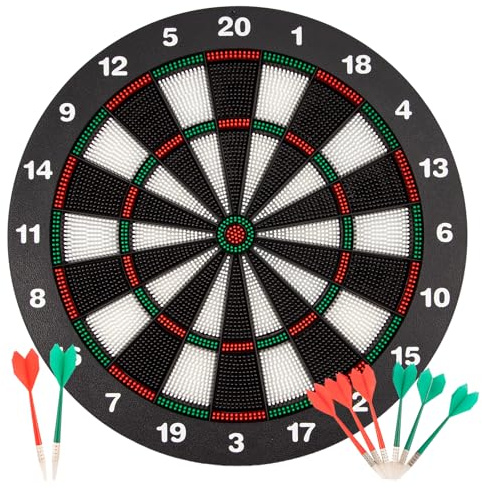 LN COZY CORNER Safe Dartboard Set 16.5 Inch (42cm) Soft Tip Dartboard for Kids & Adults, Includes 6 Soft Darts, Indoor Family Game Toy