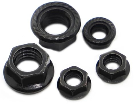 Sicherungsmuttern, 5–50 Stück M3 M4 M5 M6 M8 M10 M12 Sechskant-Sechskant-Sicherungsmuttern schwarz Carbon DIN6923(M4 50pcs)