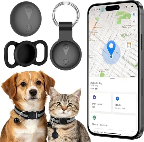 COLEESON Collier GPS pour Chat, Traceur pour Chien sans Abonnement Mensuel | Compatible iOS et Android, Suivi en Temps Réel, Étanche IP67 avec Grande Autonomie, Pet collar