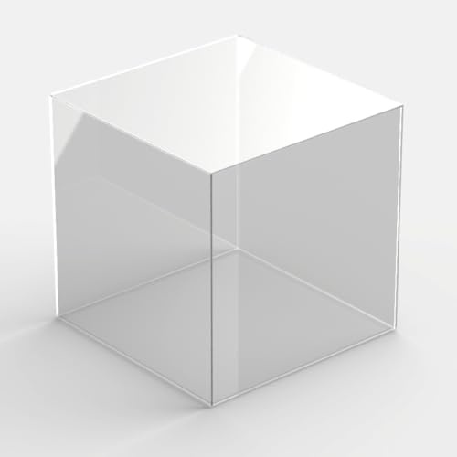 VITRINE / Schaukasten / Showcase Acryl quadratisch, 400x400x400 mm, mit transparentem Boden