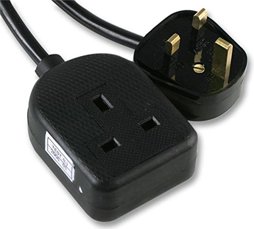 Ex-Pro 1 Gang Way 10m Metre 13A Mains Power Garden/Outdoors Extension Socket Lead Cable Black