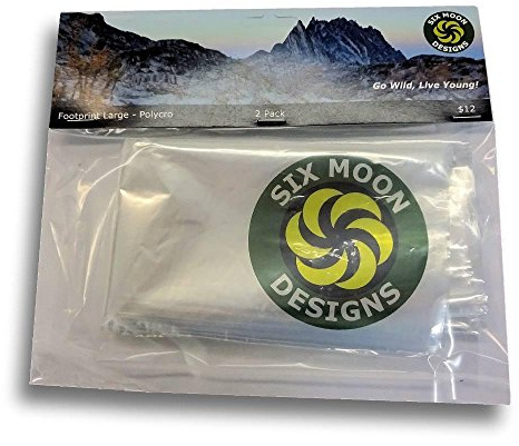 Six Moon Designs Polycro Footprint - Large Ultralight Tent Ground Cloth 2-Pack - Protective Polyolefin Groundsheet for 2 Person Tents, Haven, Lunar Duo, Deschutes - Clear Vapor Moisture Barrier