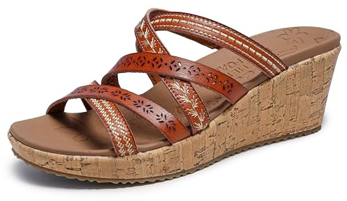 Skechers Damen Beverlee-Tiger Posse Keilsandalen, Gepäck, 40 EU