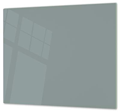 Cubre vitrocerámica y tabla de cortar de cristal templado – Superficie de vidrio templado resistente – UNA PIEZA (60 x 52 cm) o DOS PIEZAS (30 x 52 cm); D18 Serie de colores: ZB Gris