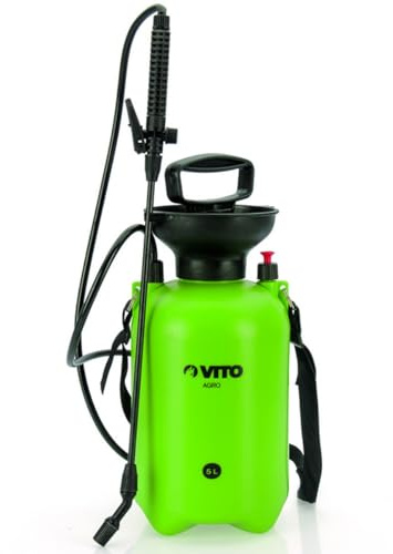 VITO - Pulvérisateur 5L Lance 60cm poignée Tuyau 1.20m Pression Manuelle Spray et Jet Végetaux et Jardins