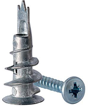 NCaan 20pk Heavy Duty Metal Self-Drill Plasterboard Fixings with Screws—Superior Tight Grip & Strong Hold—Plasterboard Wall Fixing—Driva Plasterboard Fixings—Metal Self-Drill Anchor 31mm (Pack of 20)