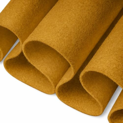 FabricLA Bastelfilzstoff – 182,9 cm breit & 1,6 mm dicker, nicht steifer Filzstoff von The Yard – verwenden Sie diese weiche Filzrolle zum Basteln – Filzmaterialpaket – antiker Goldfilz, halber Yard