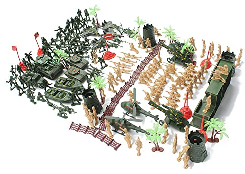 Militär Modell Soldat Spielzeug Armee Figuren Set, Spielzeugsoldaten aus Plastik Mini Armee Figuren des Militärs aus Kunststoff Armee Männer Figuren Zubehör für Kinder und Erwachsene, 188 Stück