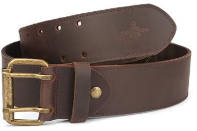 Tourbon Echtledergürtel für Männer und Frauen, DIY-Werkzeug, Werkstatt, 5,1 cm breit, braun, 136.5*6.5cm