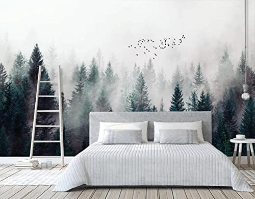 ManFototapete Photo Wallpaper 3D Effect Black and White Tree Photo Murals Primeval Jungle Bedroom Photo Wall Paper Living Room 3D Wall Mural Wallpaper 200(W) X140(H) Cm