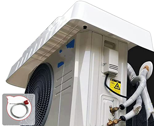 HHMAX Regenschutz Für Das Außengerät Der Klimaanlage Sonnencreme Staubschutzhaube Schwerlast PVC Terrasse Regenschutz- Abdeckung Der Zentralen AC-Einheit Zum Ganzjahresschutz, Weiß