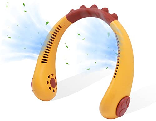SUPZEOF Tragbarer Hals-Ventilator – Mini-Ventilator ohne Flügel, wiederaufladbar, tragbar, 3 Geschwindigkeiten, stumm, freihändig für Reisen im Freien